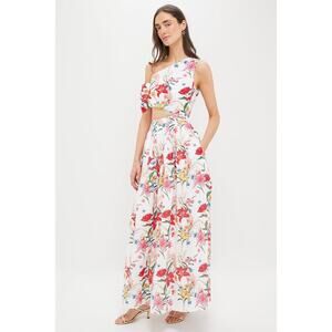 GUL HURGEL White & Coral Floral Sophia Maxi Dress NWT S Tuckernuck $920